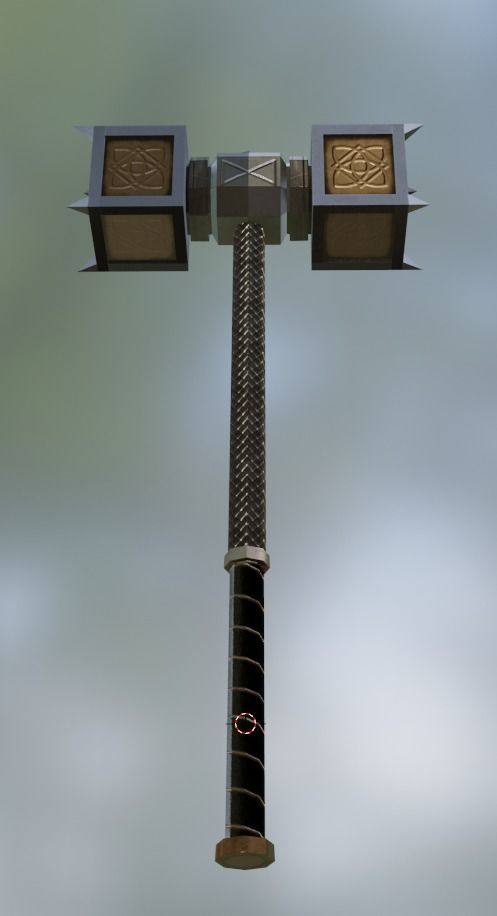 Hammer square box Low-poly 3D model_3