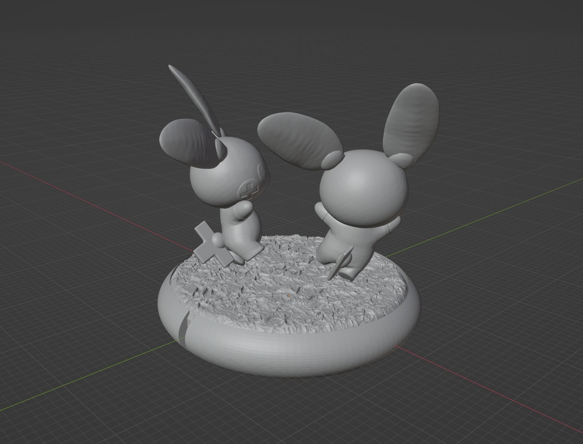 Plusle and Minum pokemon 3D print model 3D print model_3