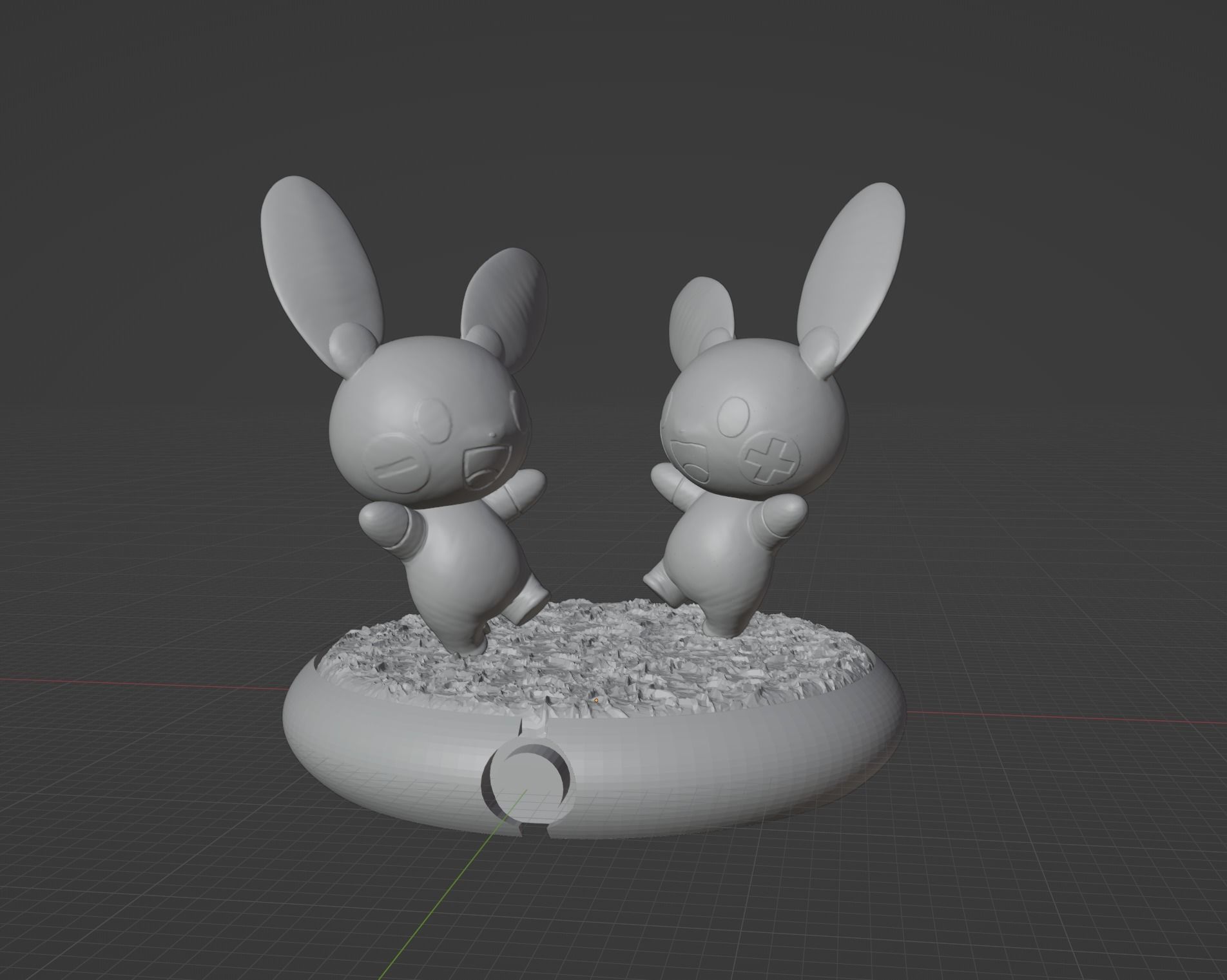 Plusle and Minum pokemon 3D print model 3D print model_2