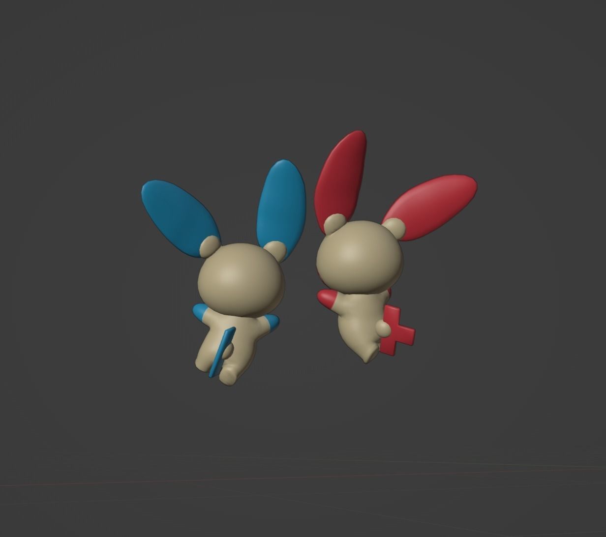 Plusle and Minum pokemon 3D print model 3D print model_1