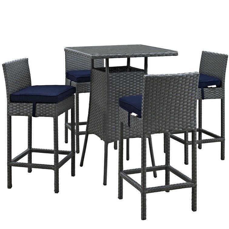 Mucha Square Person Long Bar Height Dining Set 3D model_2