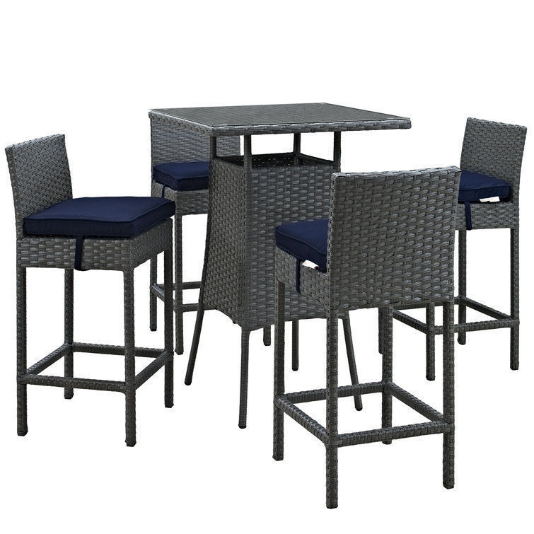 Mucha Square Person Long Bar Height Dining Set 3D model_3