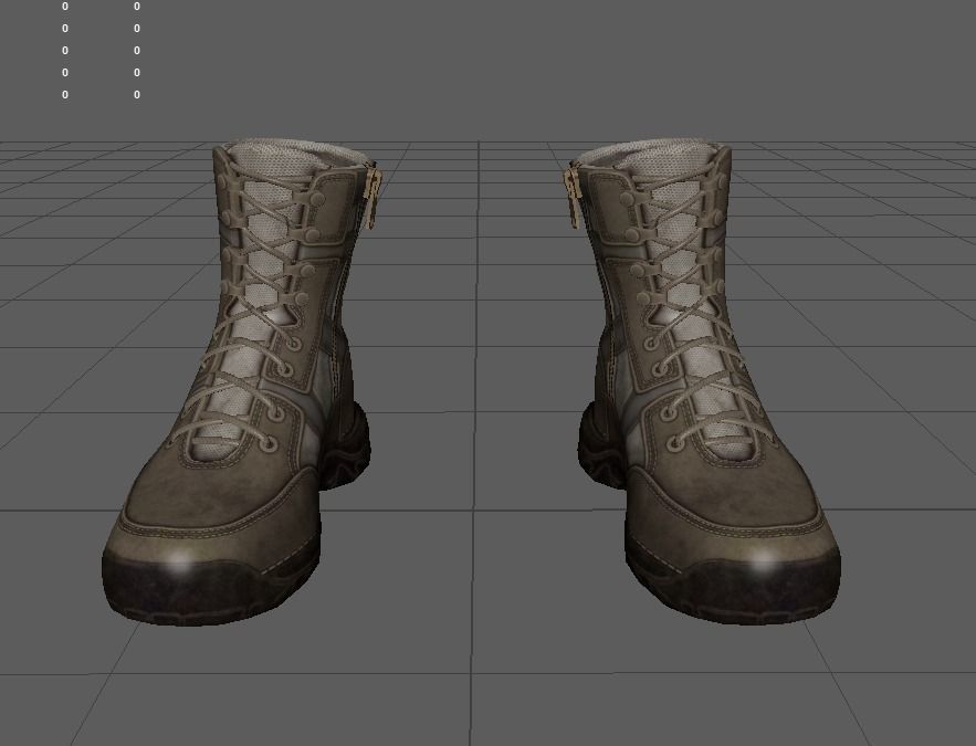 Realistic Boots pair of combat Low-poly 3D model_18