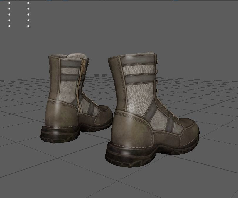 Realistic Boots pair of combat Low-poly 3D model_17