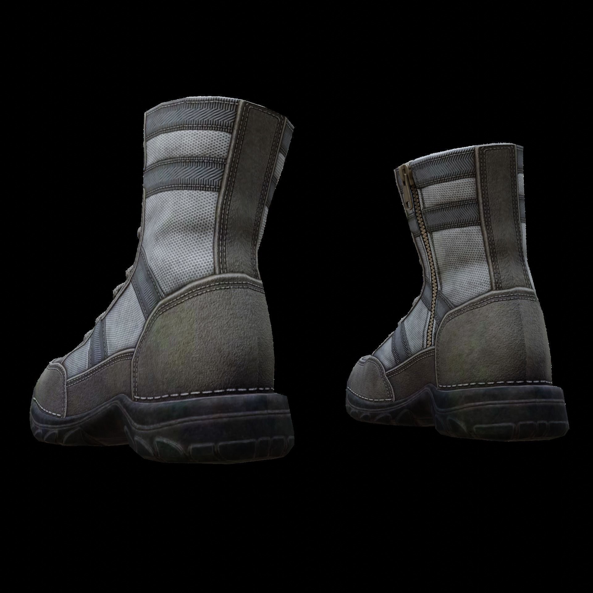 Realistic Boots pair of combat Low-poly 3D model_10