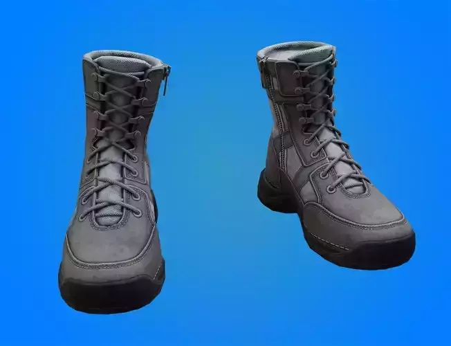 Realistic Boots pair of combat Low-poly 3D model