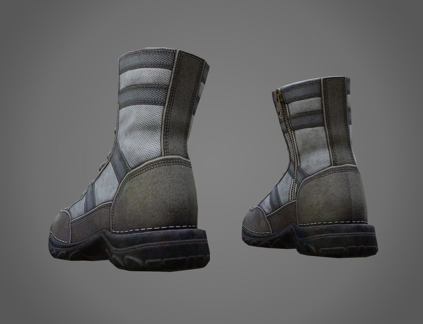 Realistic Boots pair of combat Low-poly 3D model_4