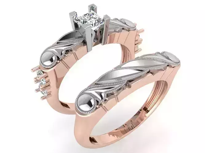 Textured wedding band 3575 3D print model 