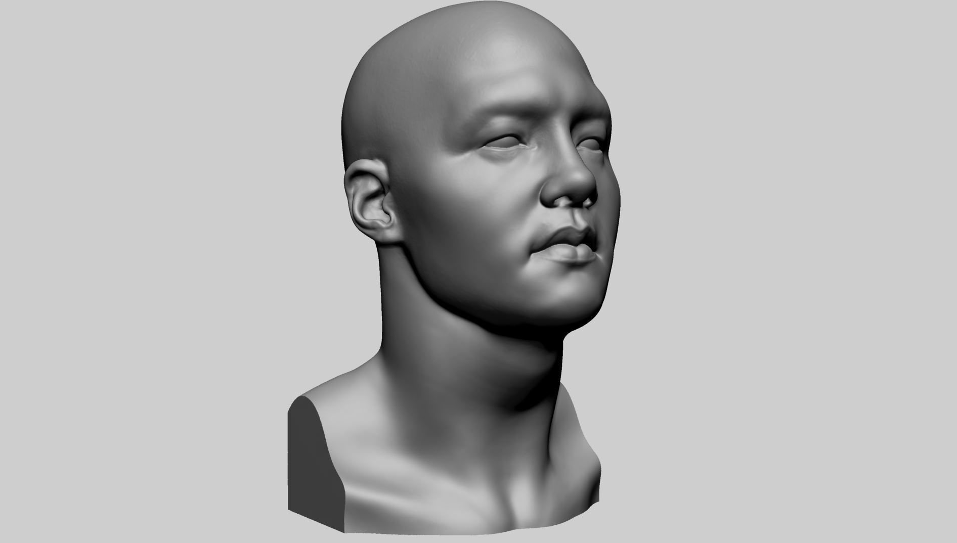 Asian Male Head A Printable 3D print model_1