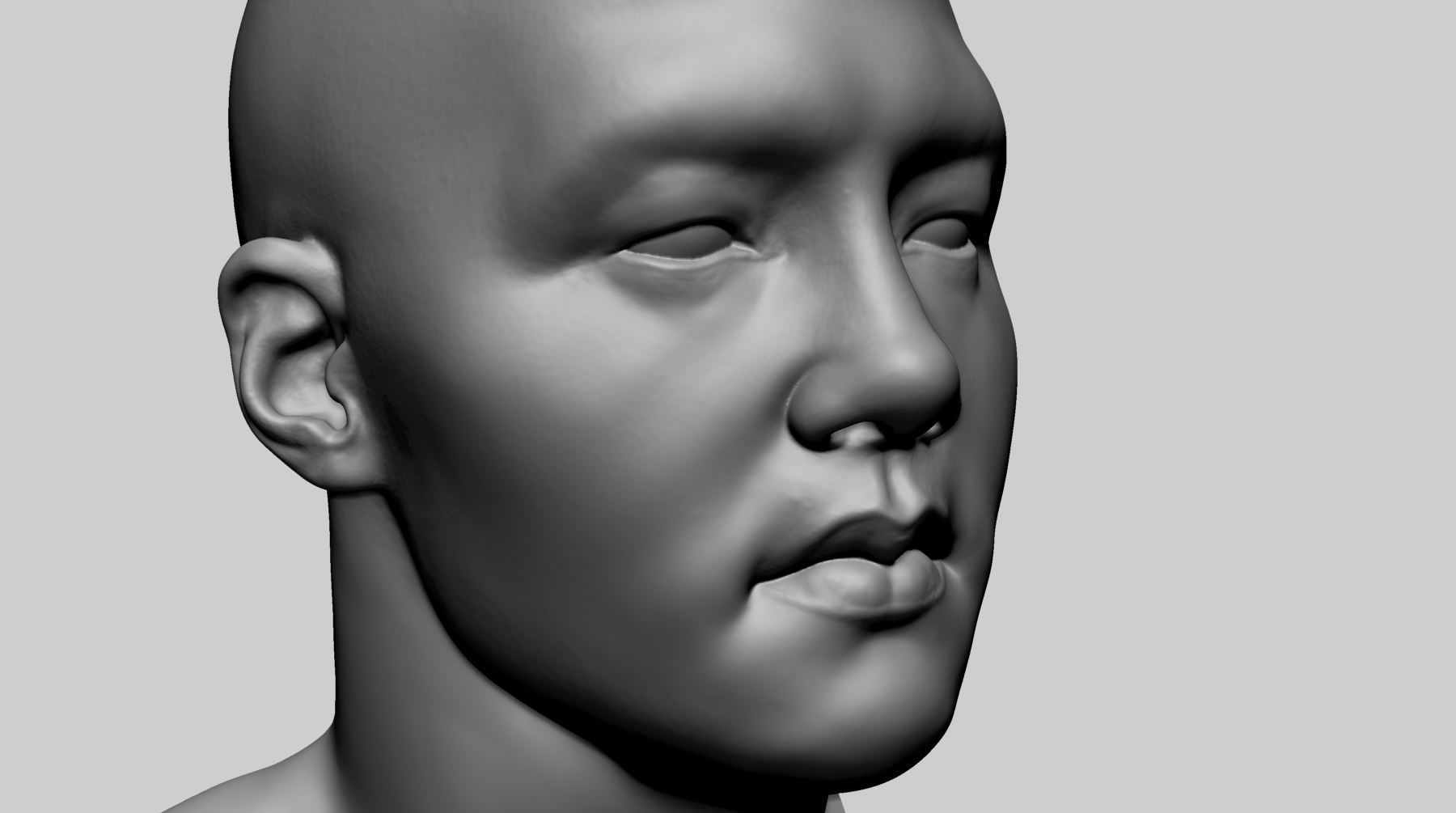 Asian Male Head A Printable 3D print model_8