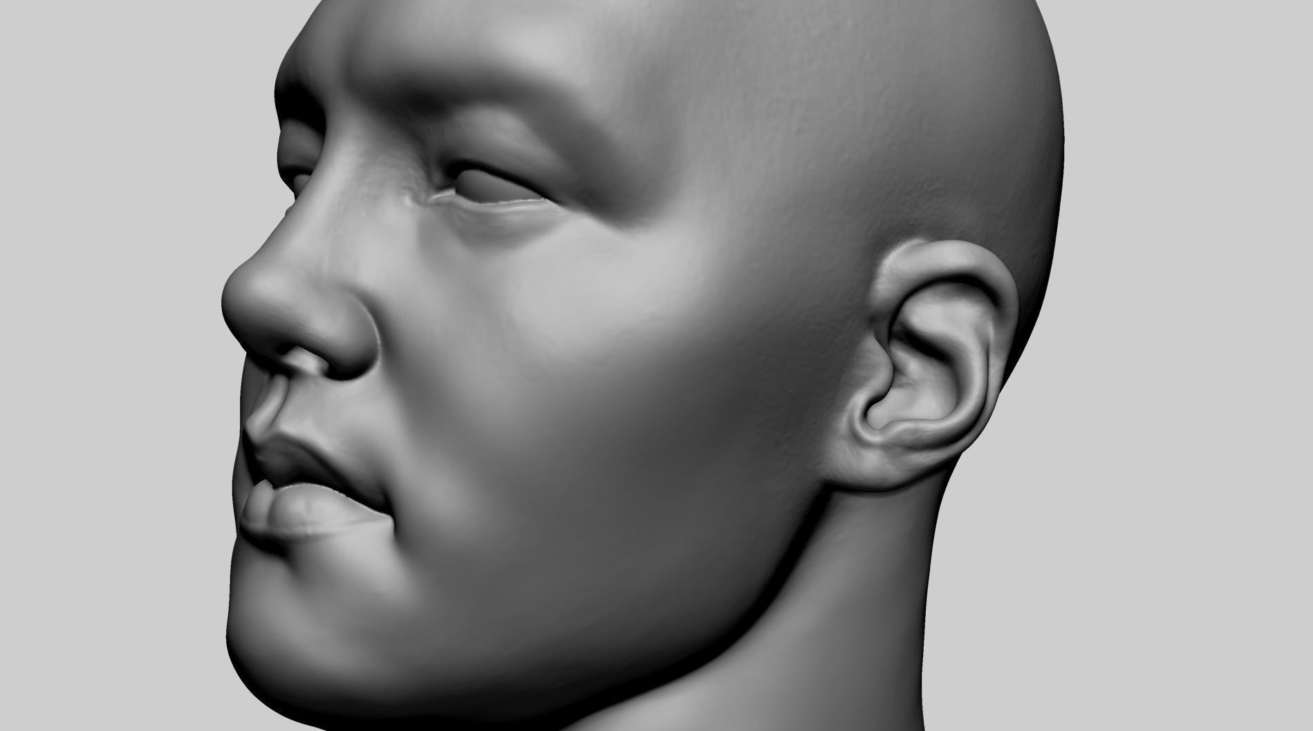 Asian Male Head A Printable 3D print model_9
