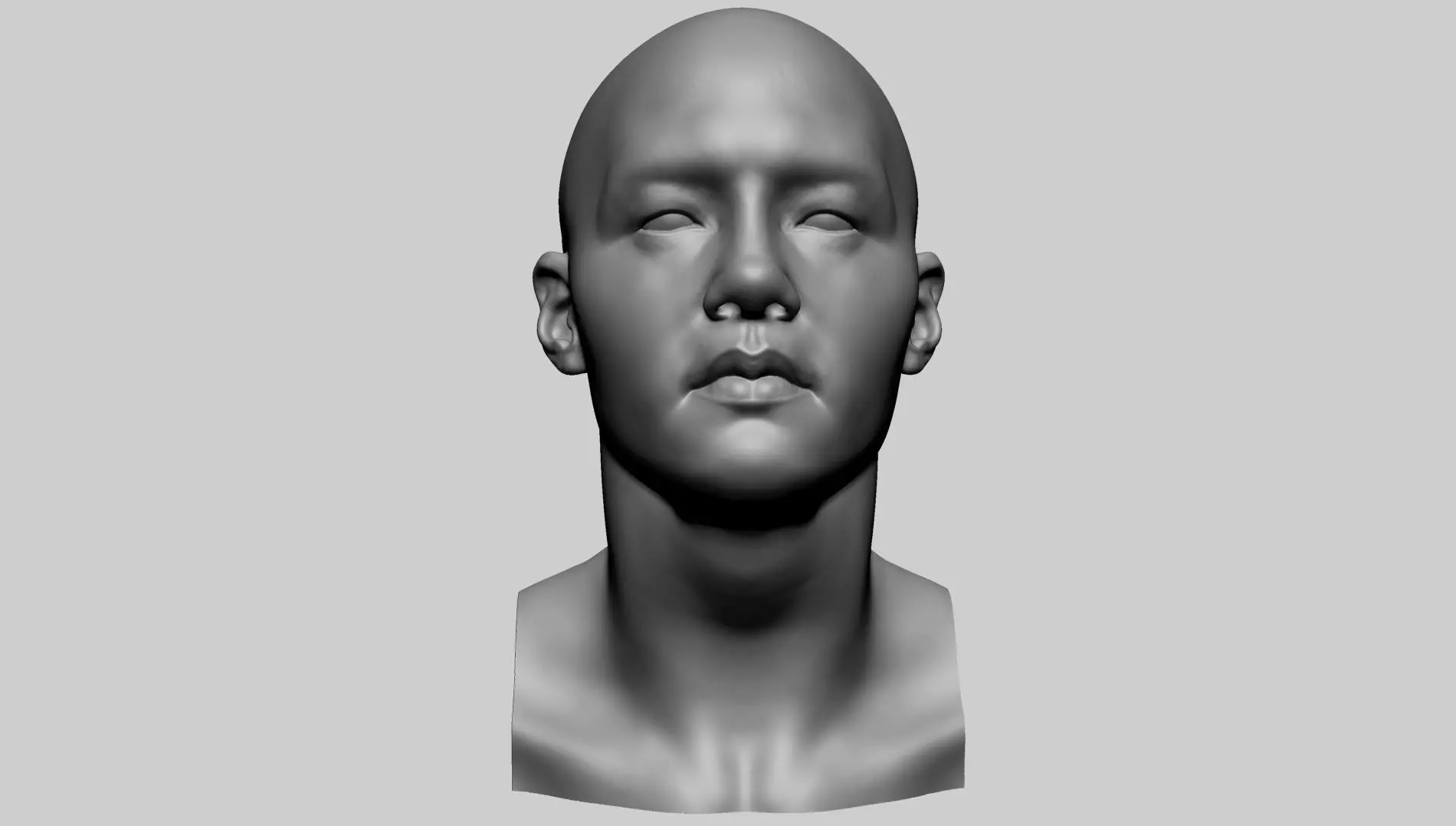 Asian Male Head A Printable 3D print model_0