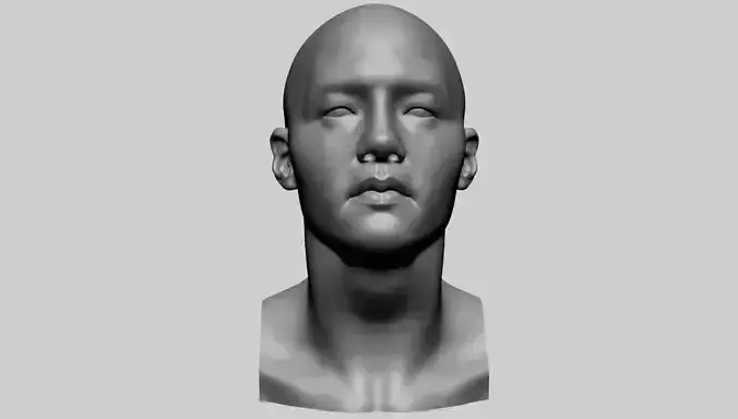 Asian Male Head A Printable 3D print model