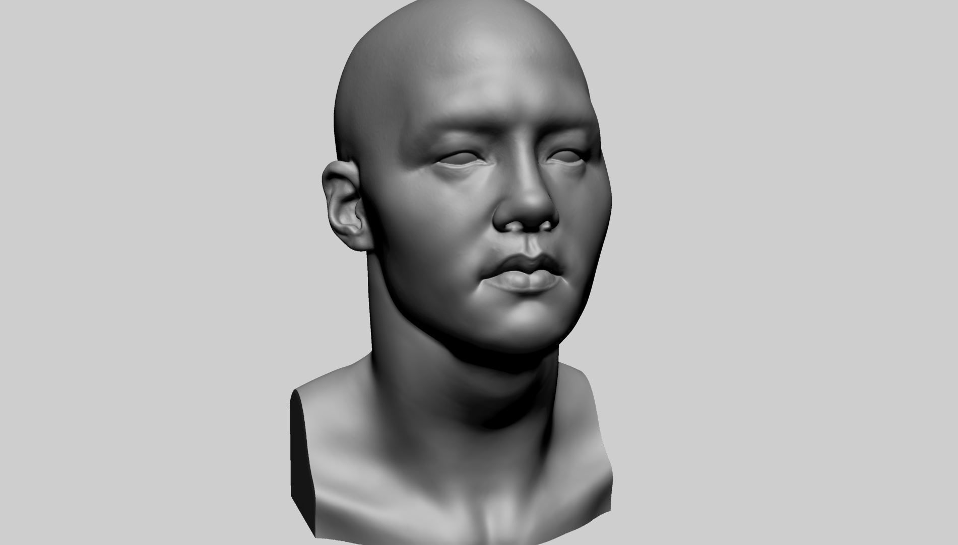 Asian Male Head A Printable 3D print model_7