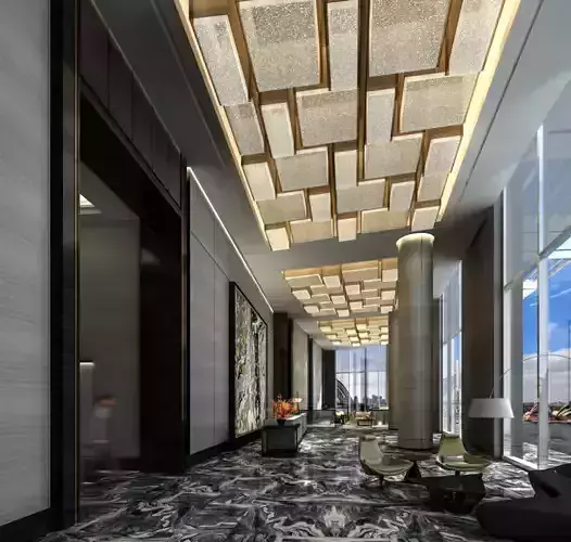 Hotel lobby 3d model