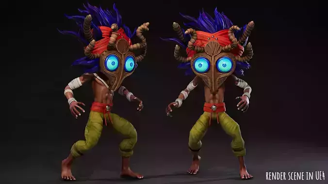 Stylized Character Druid 2 Low-poly 3D model
