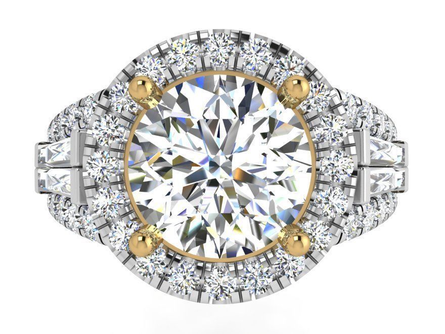 Round diamond ring 3585 3D print model 3D print model_2