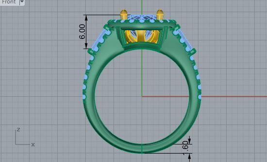 Round diamond ring 3585 3D print model 3D print model_5