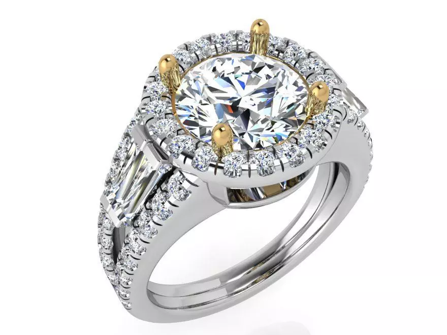 Round diamond ring 3585 3D print model 3D print model_0