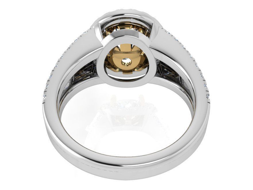 Round diamond ring 3585 3D print model 3D print model_3