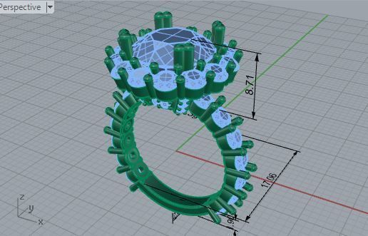 Sunny diamond ring 3587 3D print model 3D print model_7