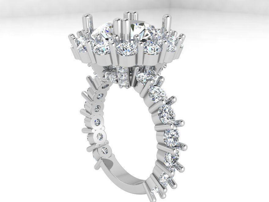 Sunny diamond ring 3587 3D print model 3D print model_2