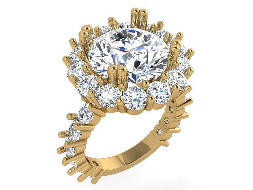 Sunny diamond ring 3587 3D print model 3D print model_1