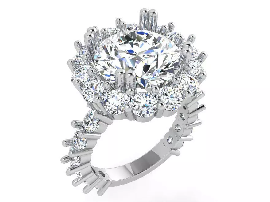 Sunny diamond ring 3587 3D print model 3D print model_0