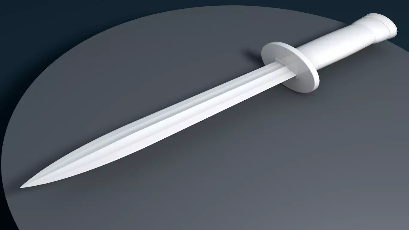 Classic combat knife Free 3D model