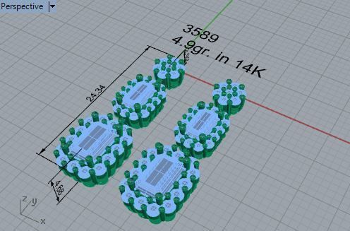 Round stone halo earring 3589 3D print model  3D print model_7