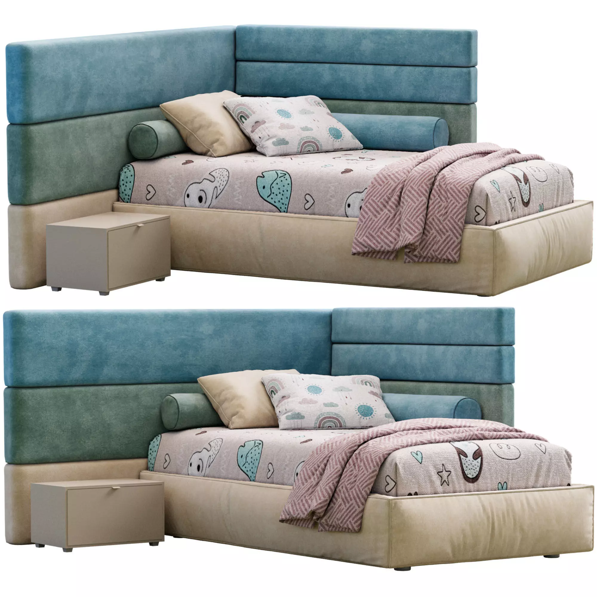 Bed Boiserie Set By Tvils 3D model
