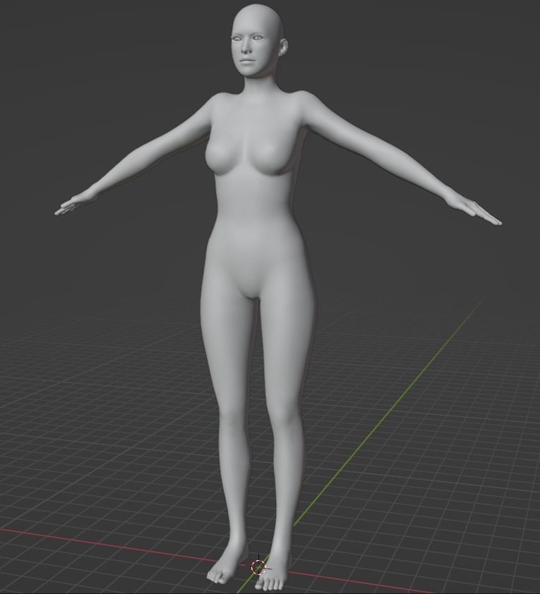 Female Basemesh 3d model 4k rendered 3D model_1