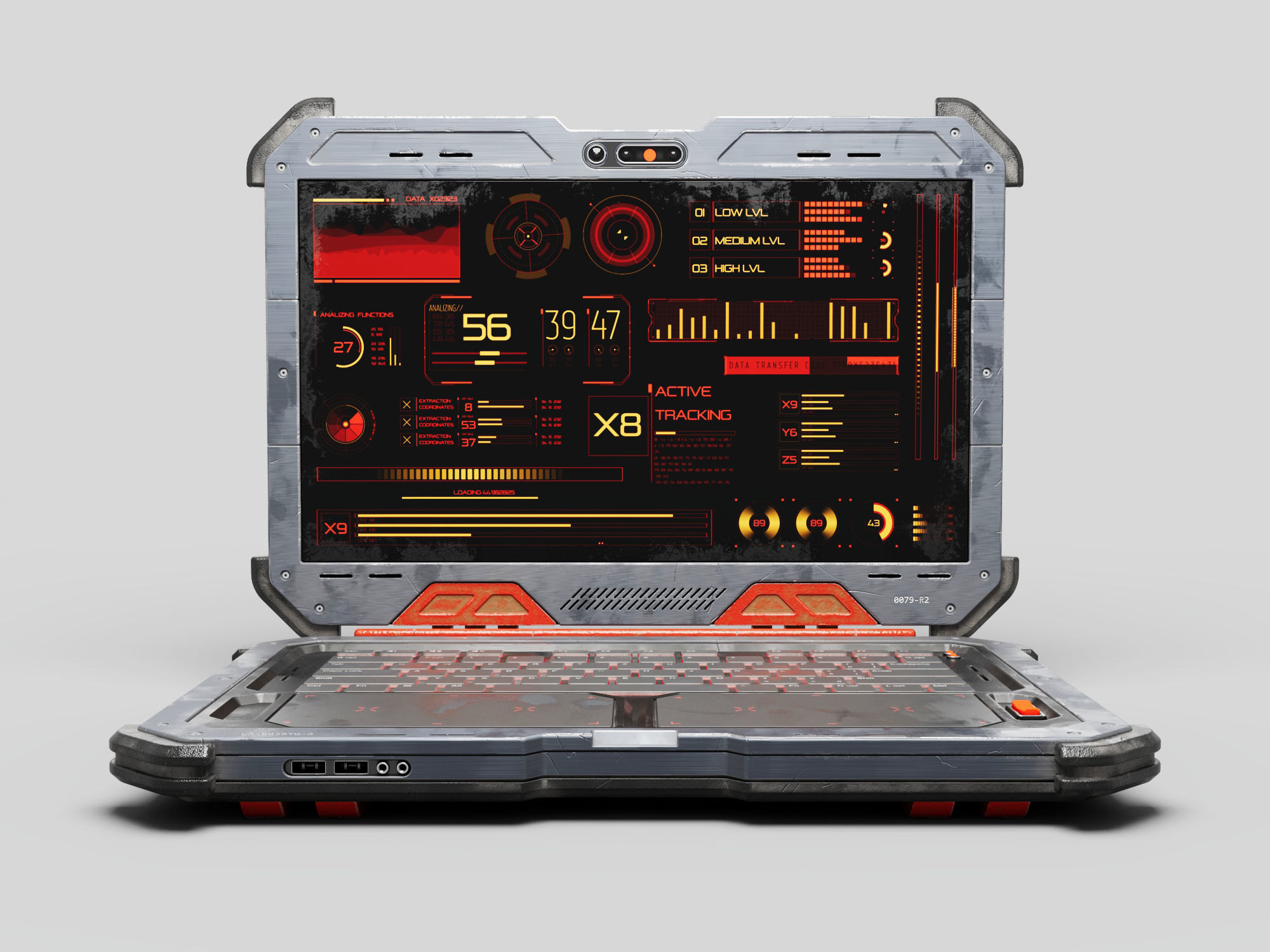 Cyber Scifi Laptop 3D model_5