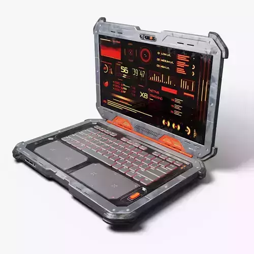 Cyber Scifi Laptop 3D model