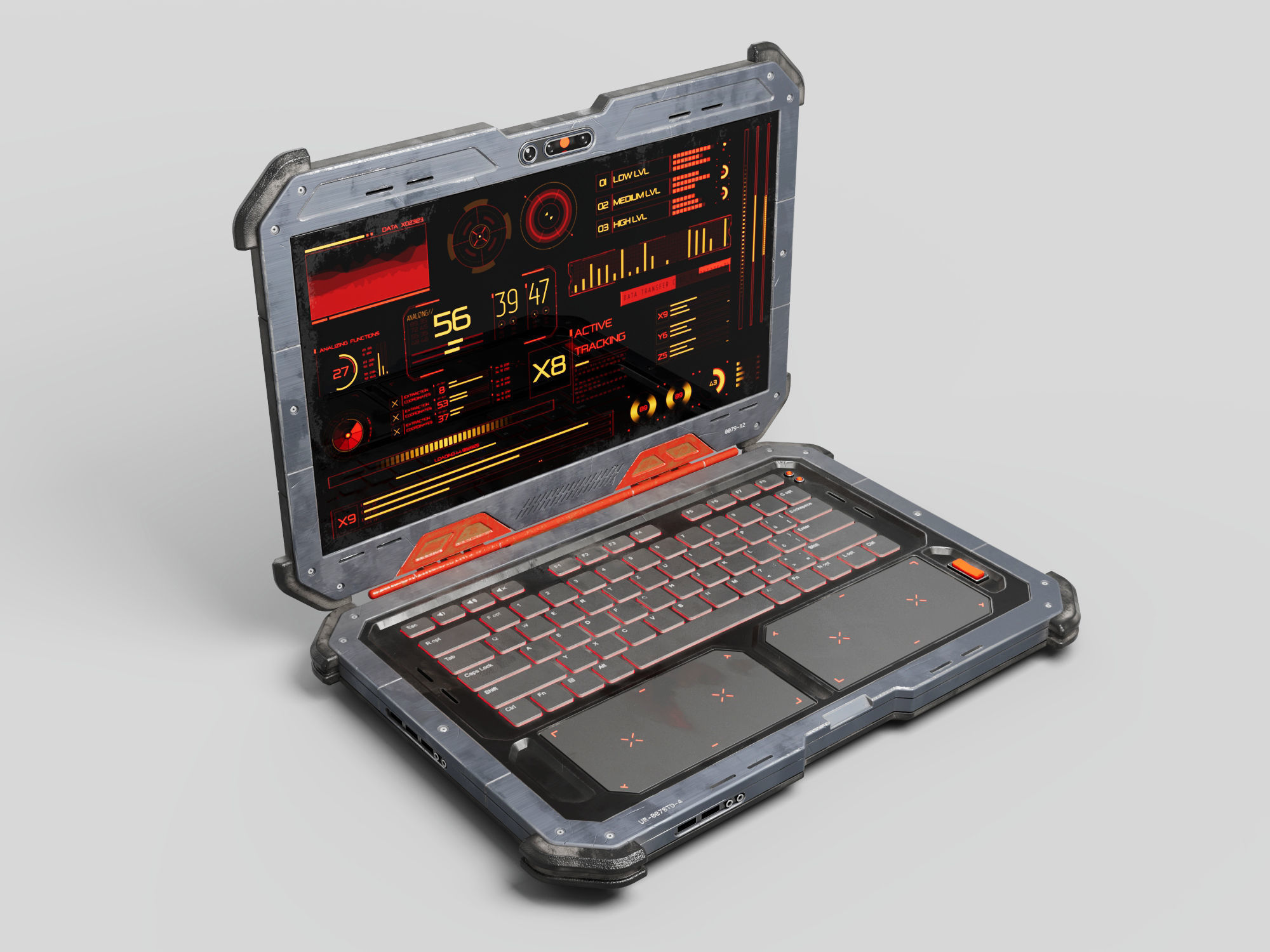 Cyber Scifi Laptop 3D model_1