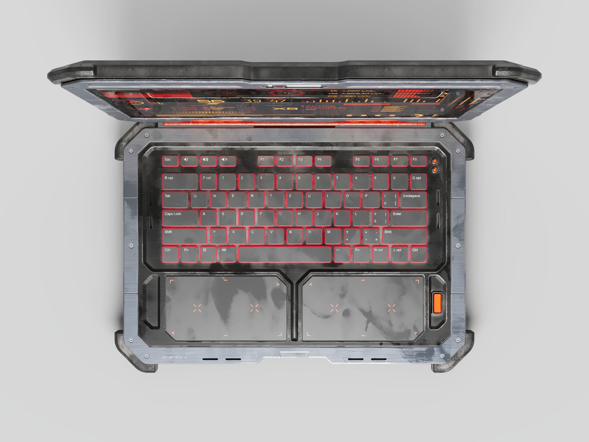Cyber Scifi Laptop 3D model_4