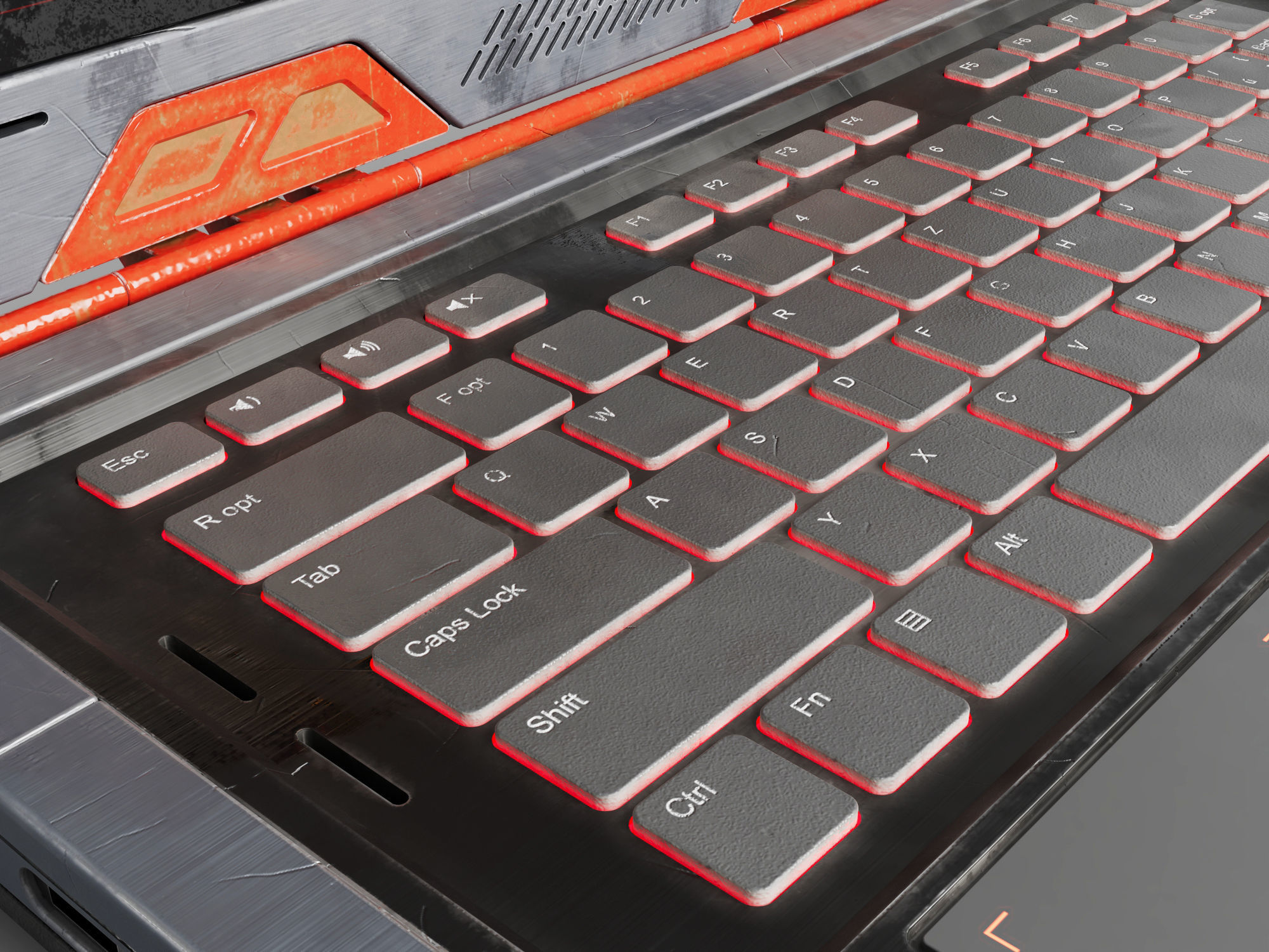 Cyber Scifi Laptop 3D model_9
