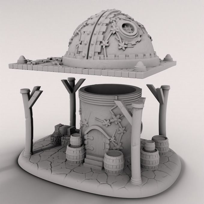 medieval house 3D print model_2