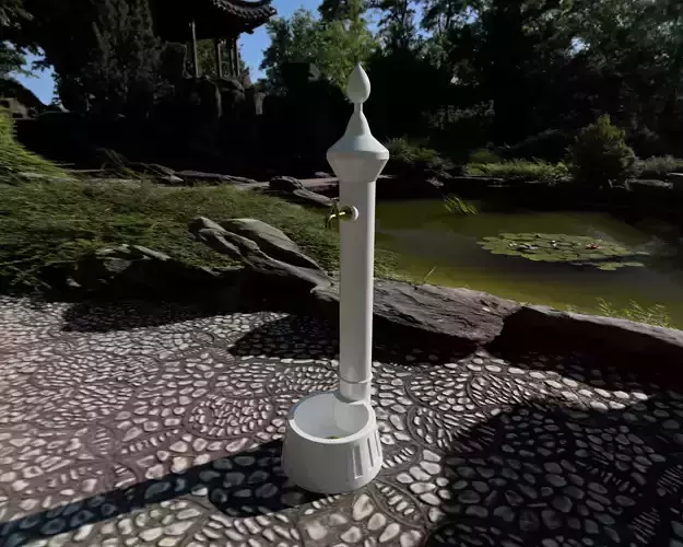 Fountain garden Low-poly 3D model