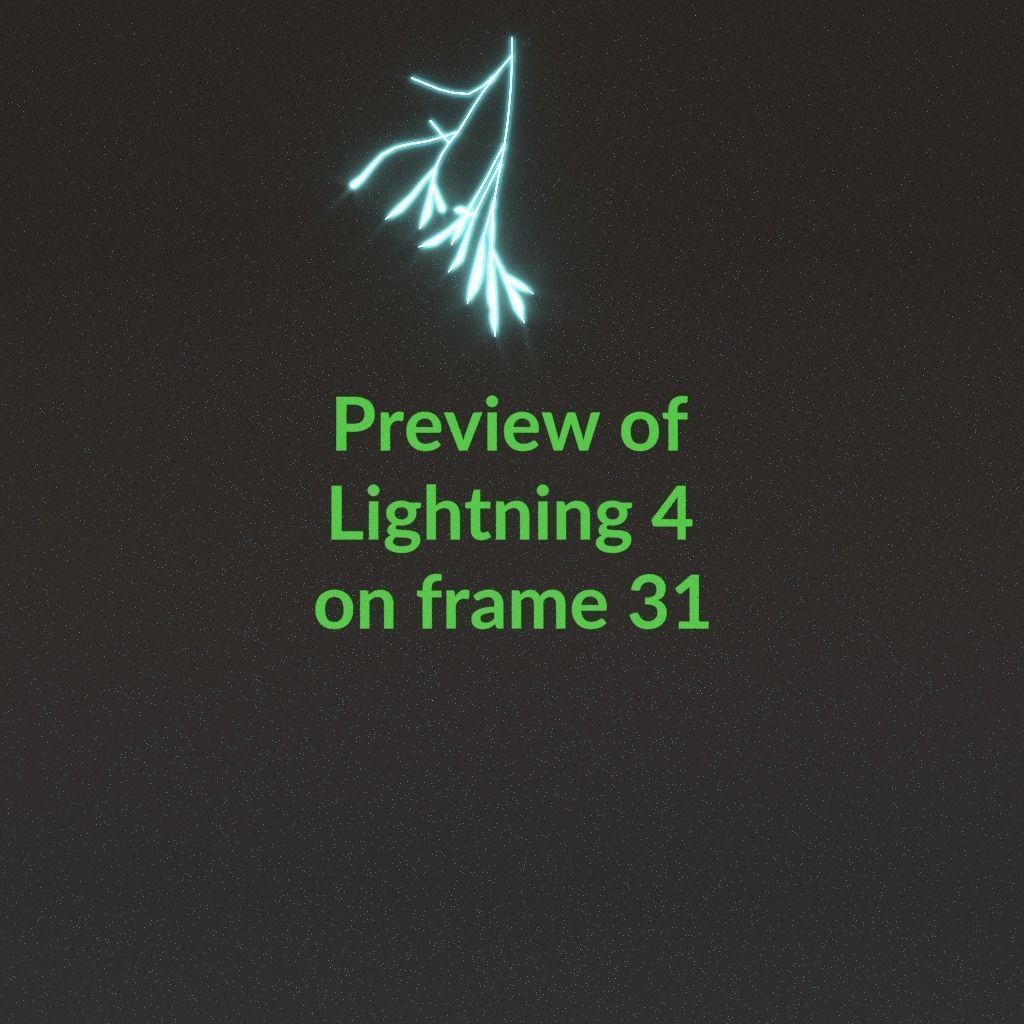 Animated Lightning v4 Low-poly 3D model_3