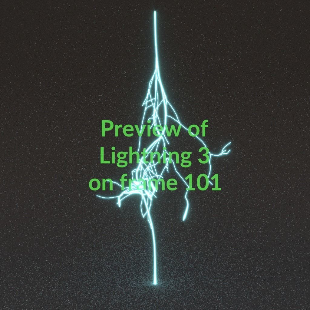 Animated Lightning v3 Low-poly 3D model_10