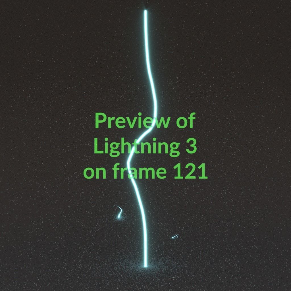 Animated Lightning v3 Low-poly 3D model_12