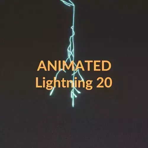 Animated Lightning v20 Low-poly 3D model