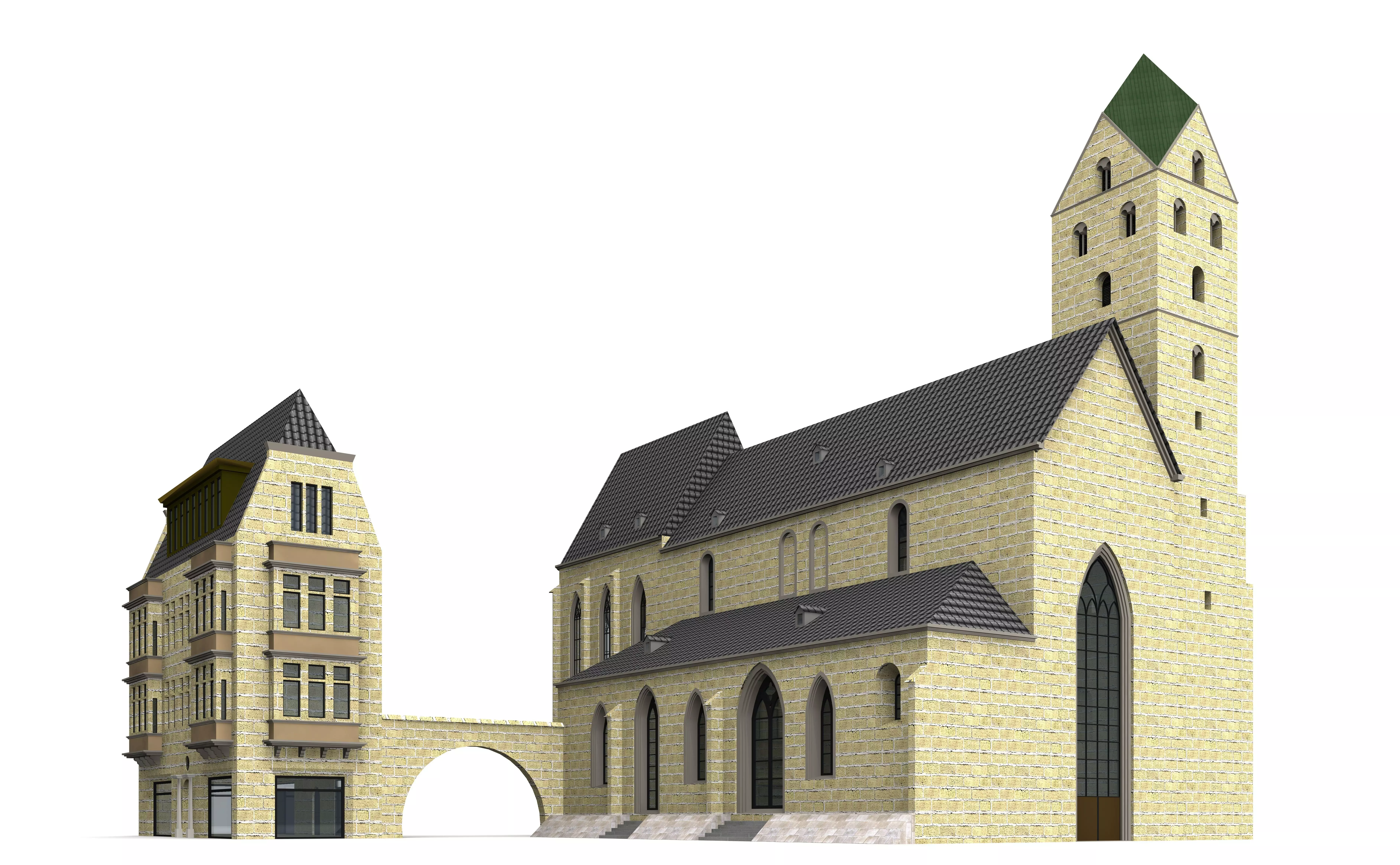 Church on St Mary Dortmund 3D model_0