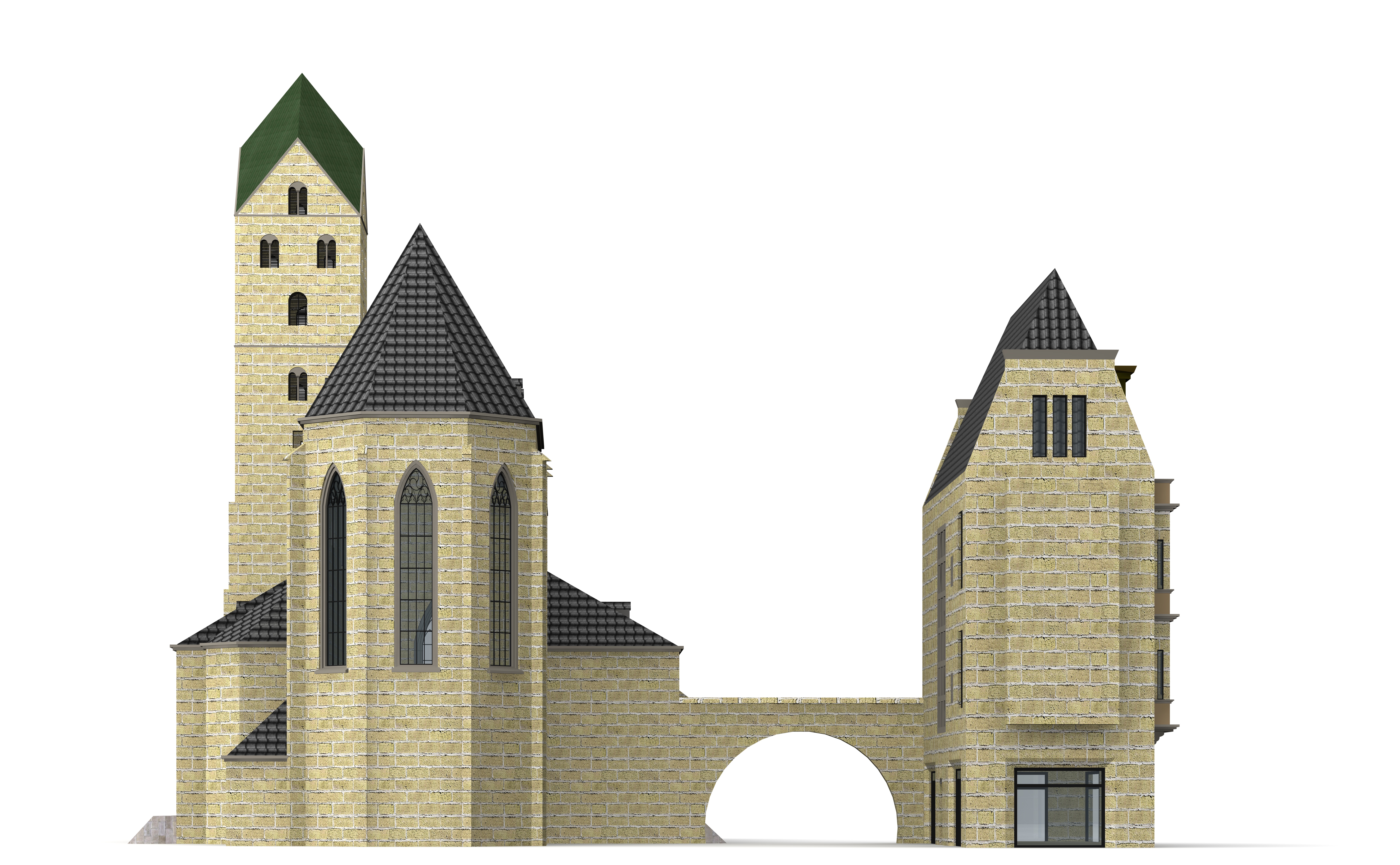 Church on St Mary Dortmund 3D model_3