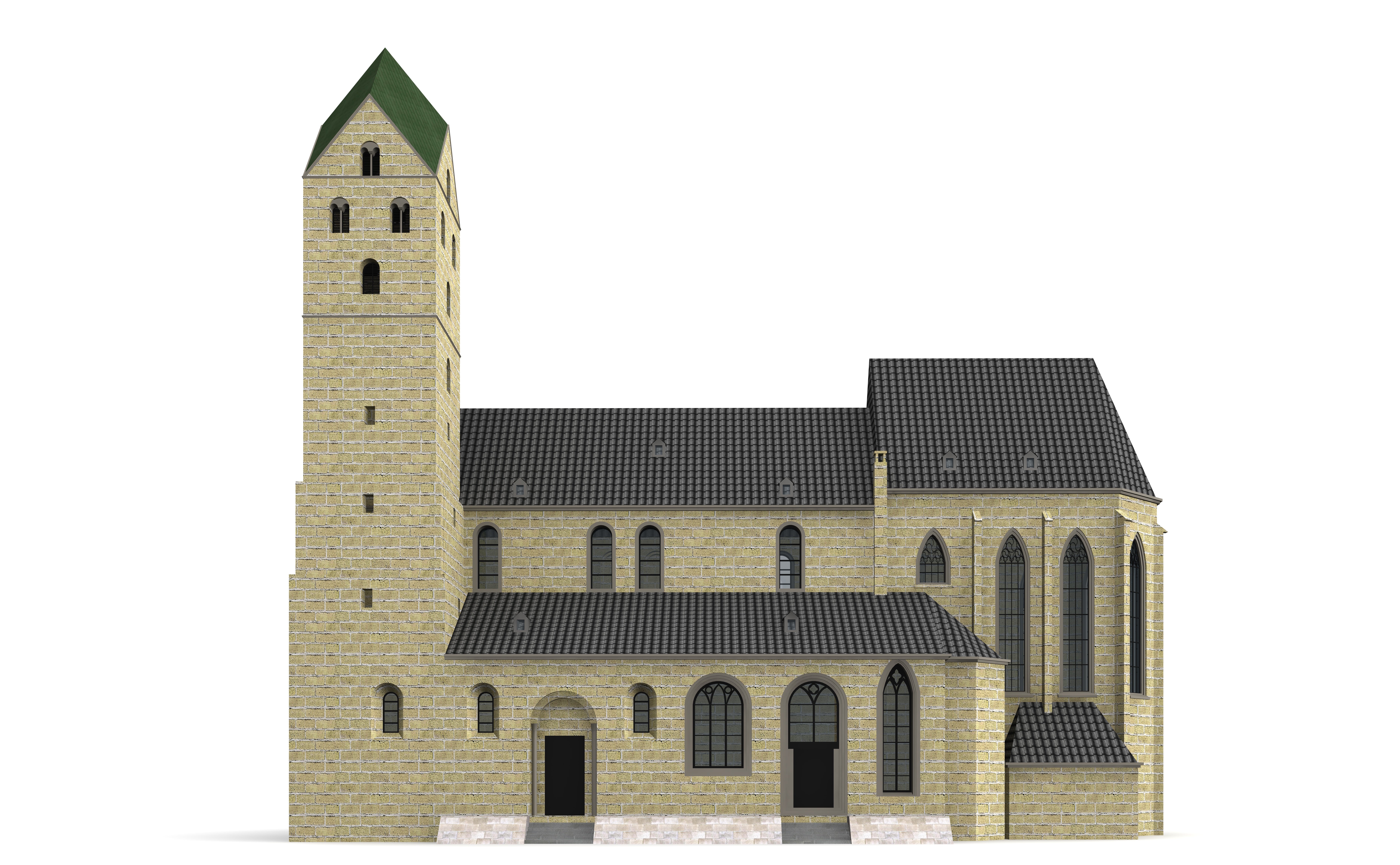 Church on St Mary Dortmund 3D model_5