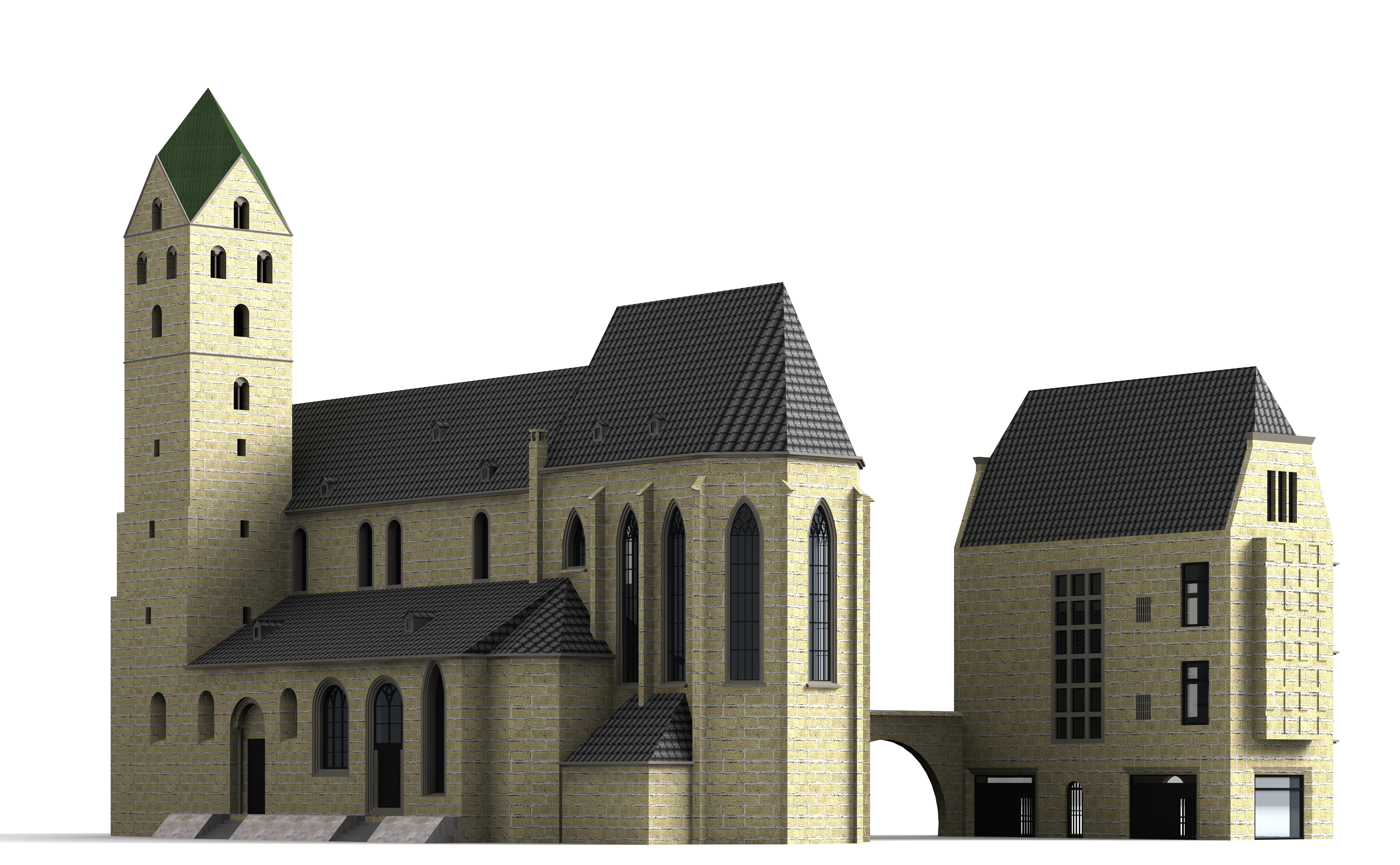 Church on St Mary Dortmund 3D model_6