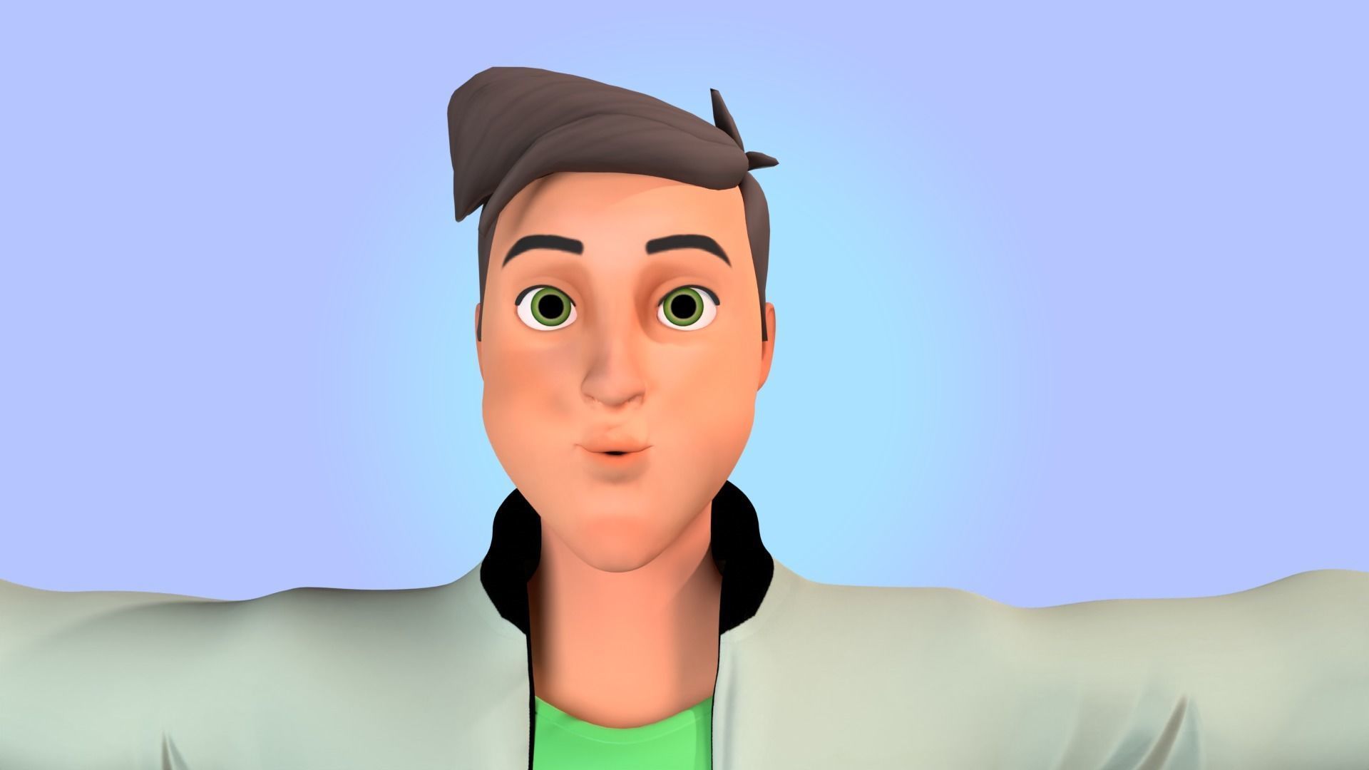 Cartoon man rigged Low-poly 3D model_11