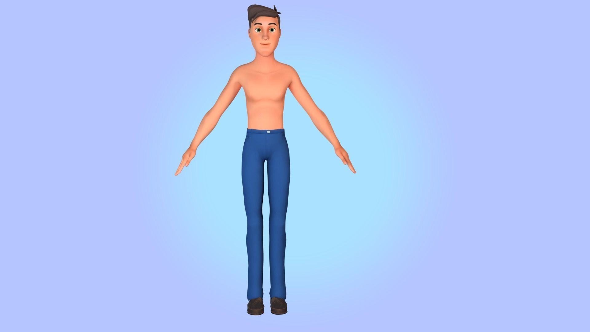 Cartoon man rigged Low-poly 3D model_32