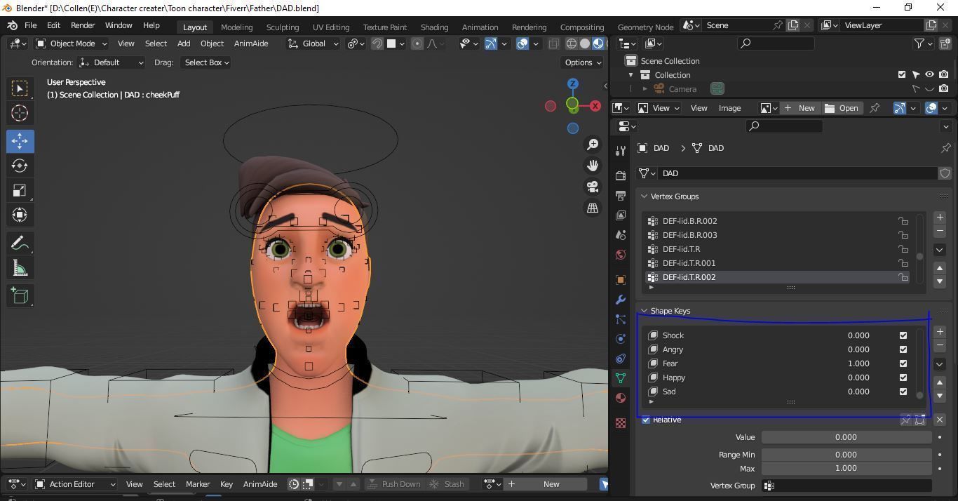 Cartoon man rigged Low-poly 3D model_41